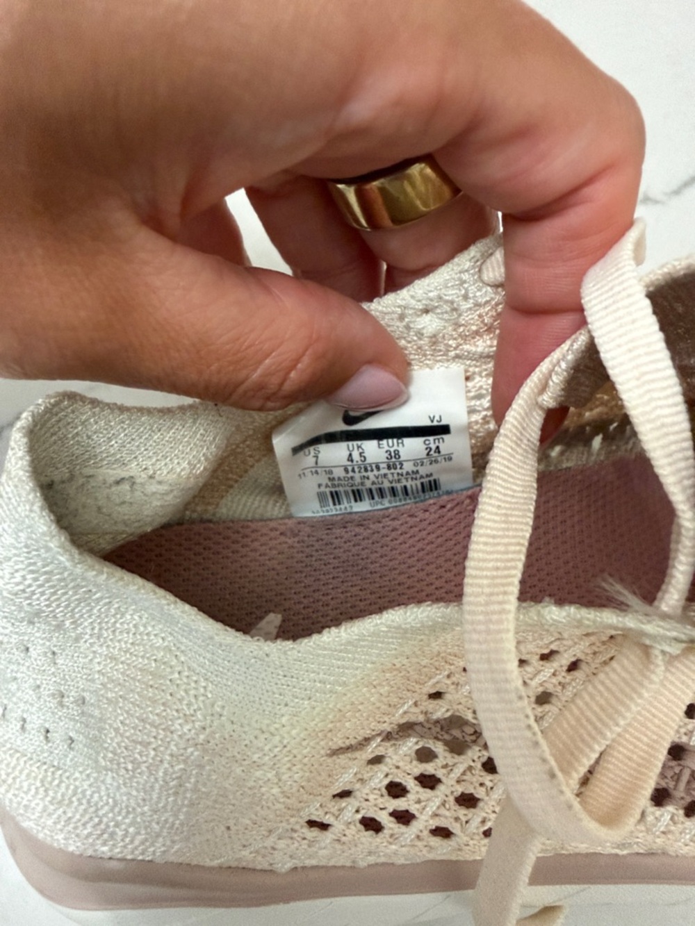 Nike Women’s Flyknit Sneakers - Pale Blush Pink - Picture 4 of 4